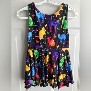 Vi & Jax peplum rainbow cats bamboo made in Canada size 6-7